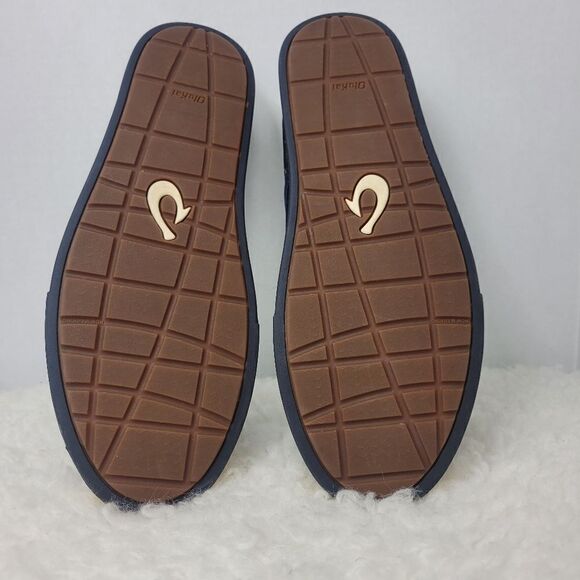 OluKai Kahu Men\'s Slip On Shoes Size 11 Blue Navy Canvas Sneaker